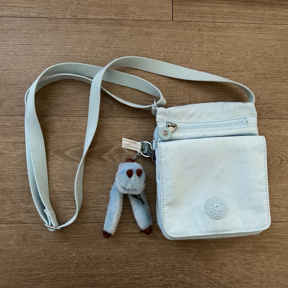 Kipling Live Light Blue Nylon Mini Crossbody
